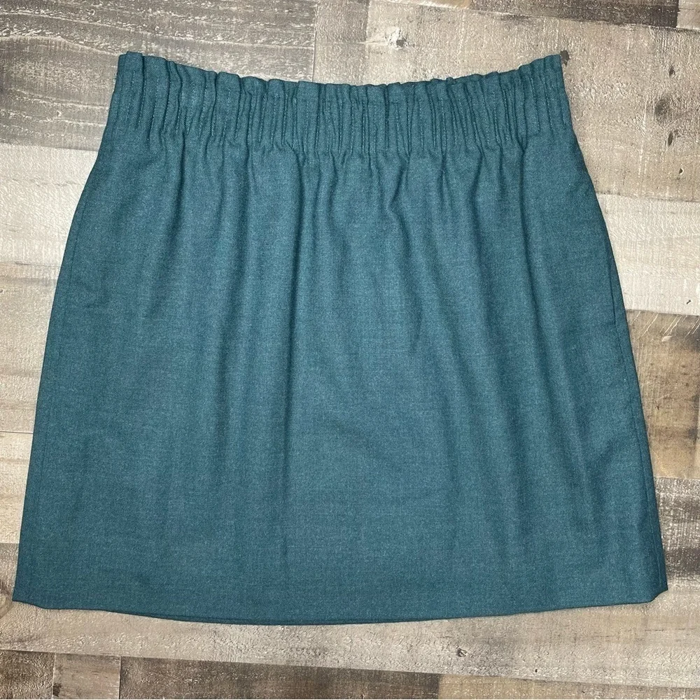 J Crew Green Wool Mini Skirt size 6